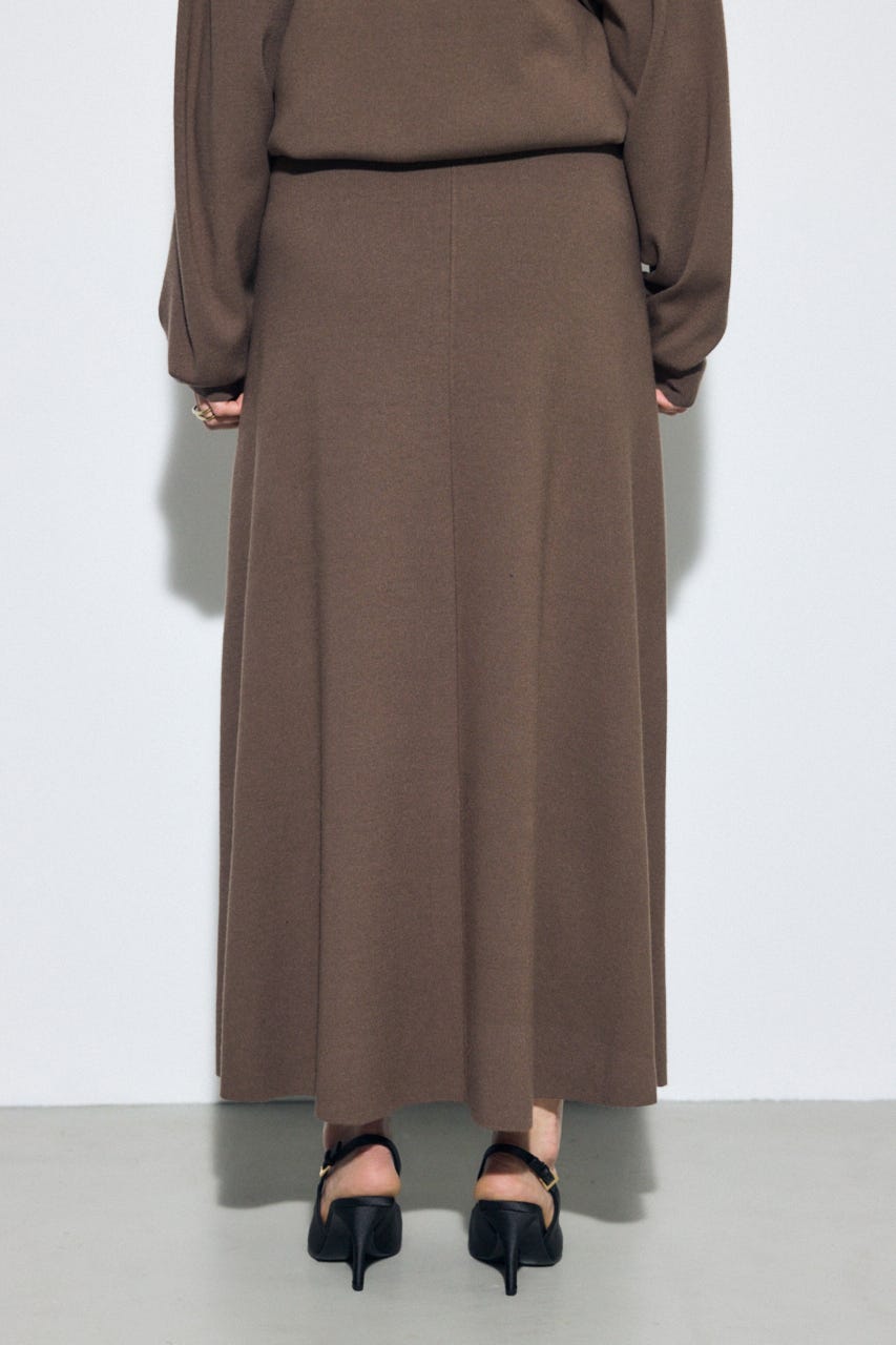 フレアニットロングスカート BRN FREE