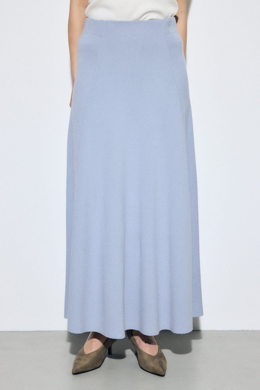 フレアニットロングスカート L/BLU FREE