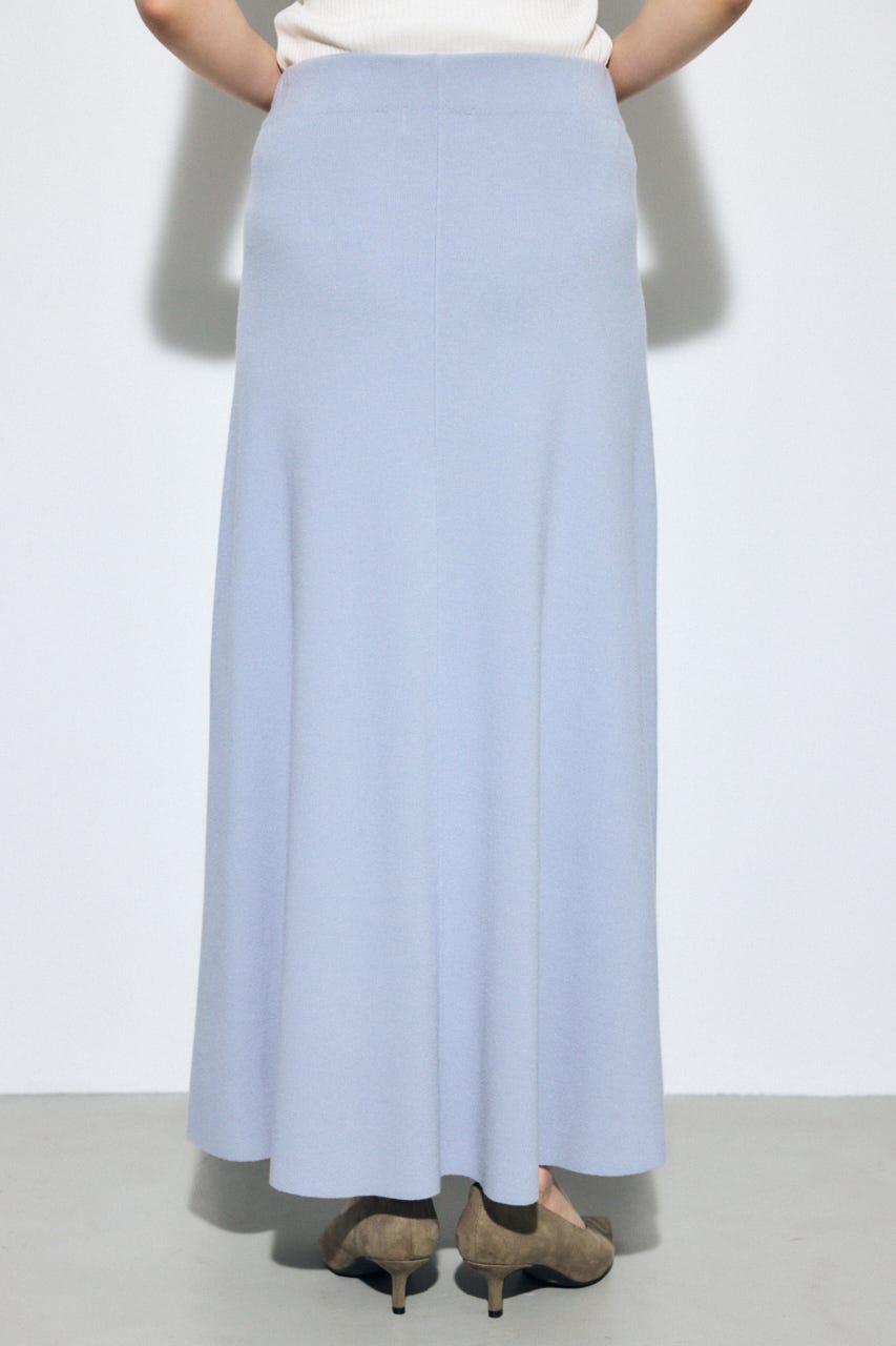 フレアニットロングスカート L/BLU FREE