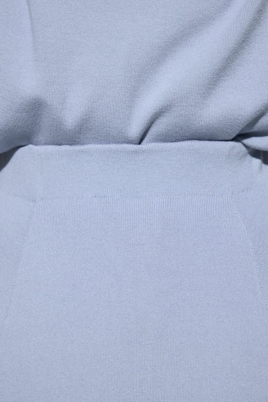 フレアニットロングスカート L/BLU FREE