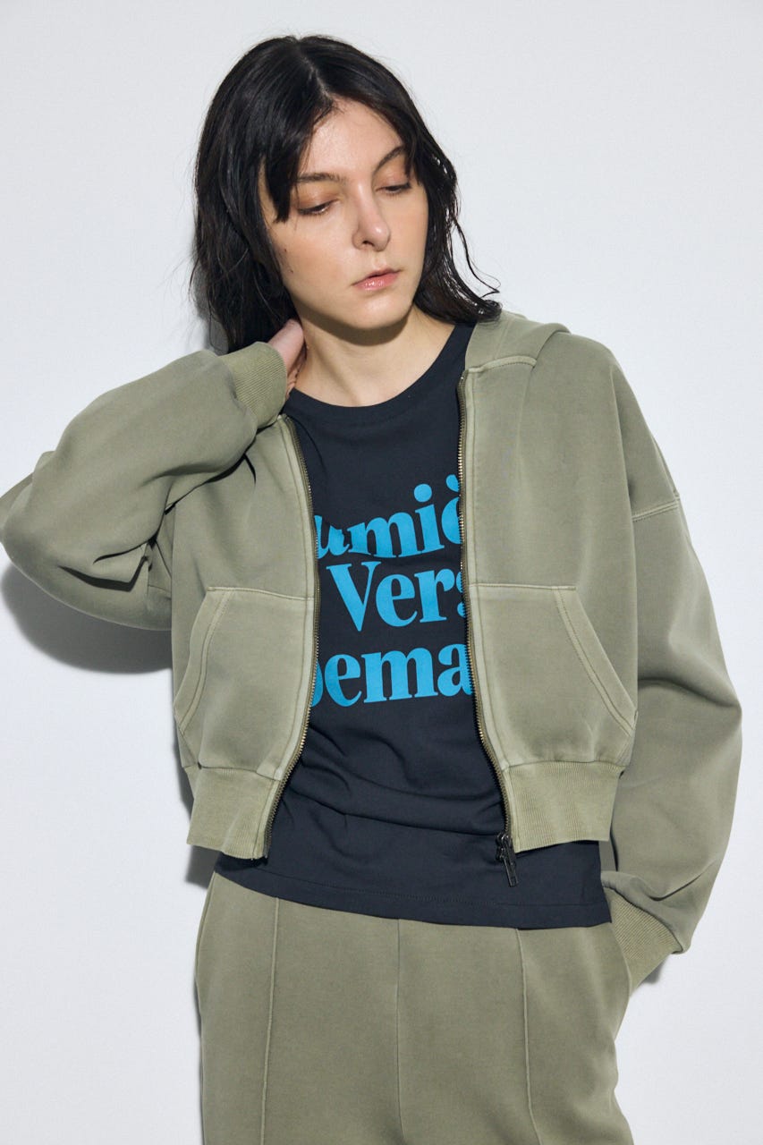 ピグメントダブルジップフーディー KHA FREE