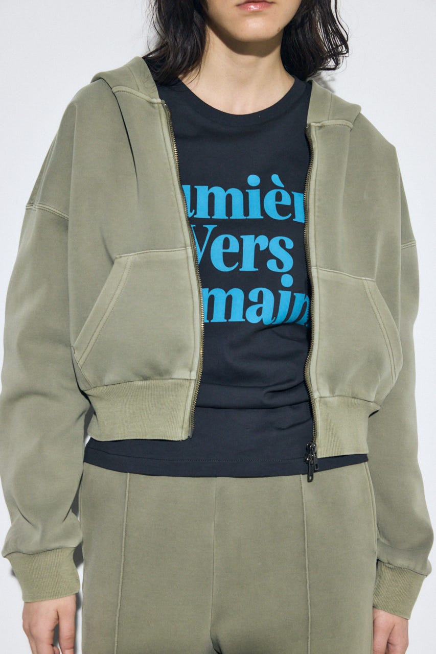 ピグメントダブルジップフーディー KHA FREE