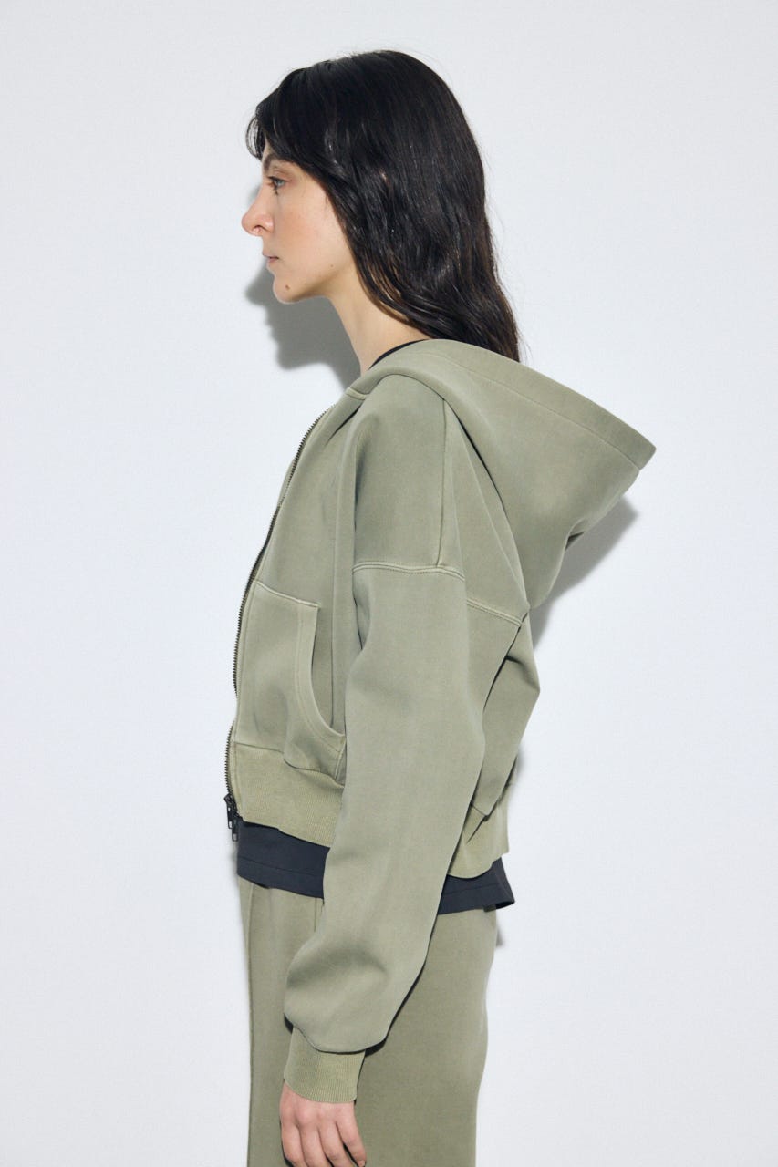 ピグメントダブルジップフーディー KHA FREE