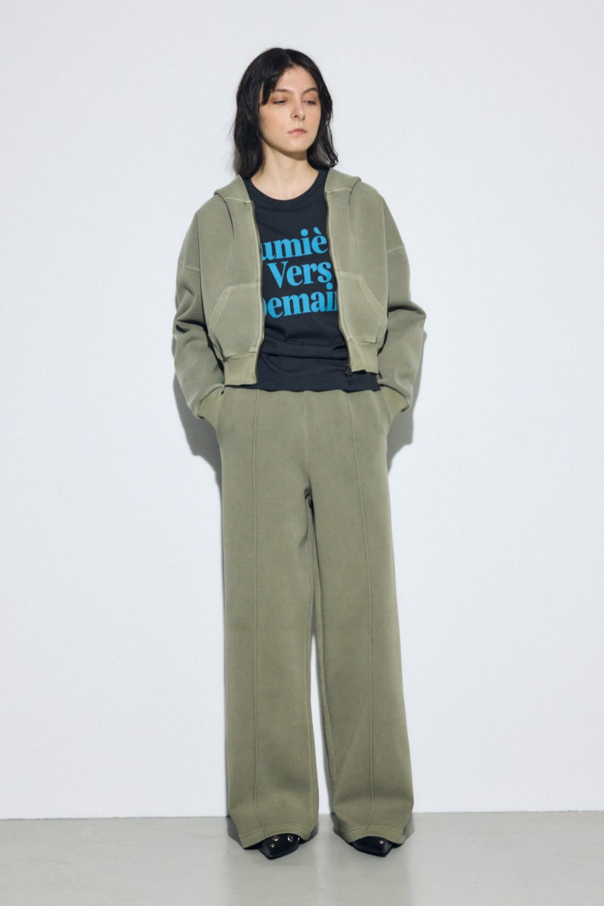 ピグメントダブルジップフーディー KHA FREE