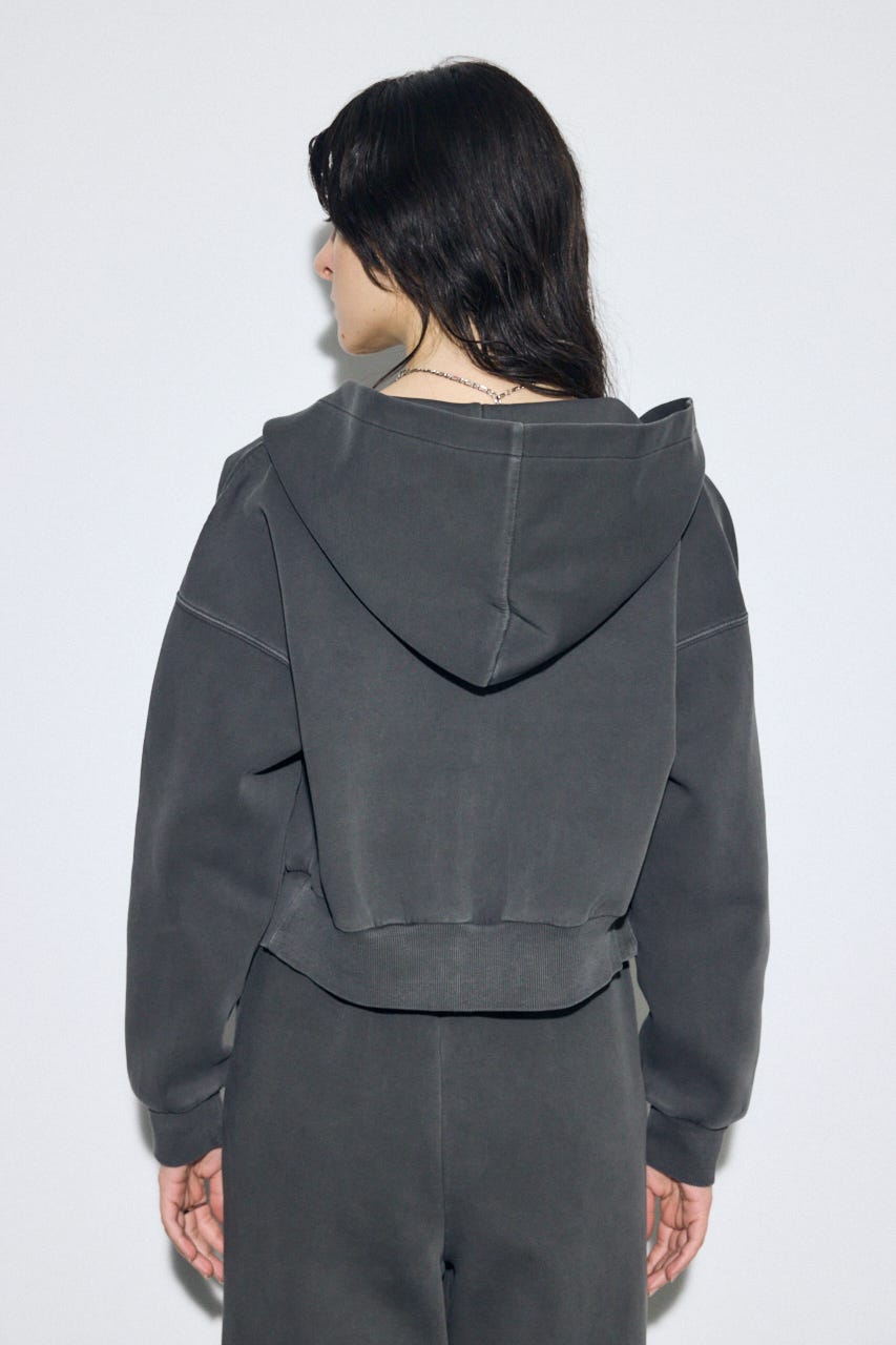 ピグメントダブルジップフーディー L/BLK FREE