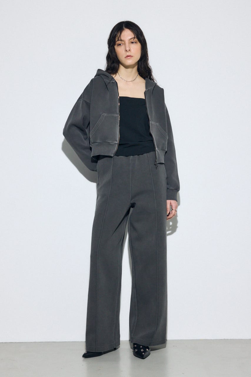 ピグメントダブルジップフーディー L/BLK FREE