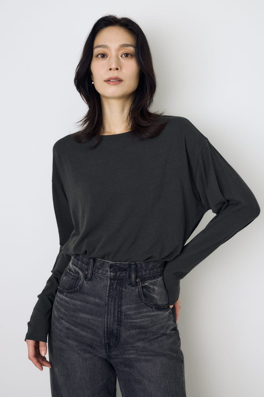 シアーカットトップス L/BLK FREE