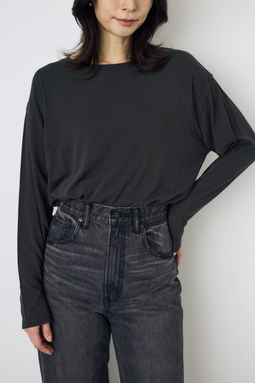 シアーカットトップス L/BLK FREE