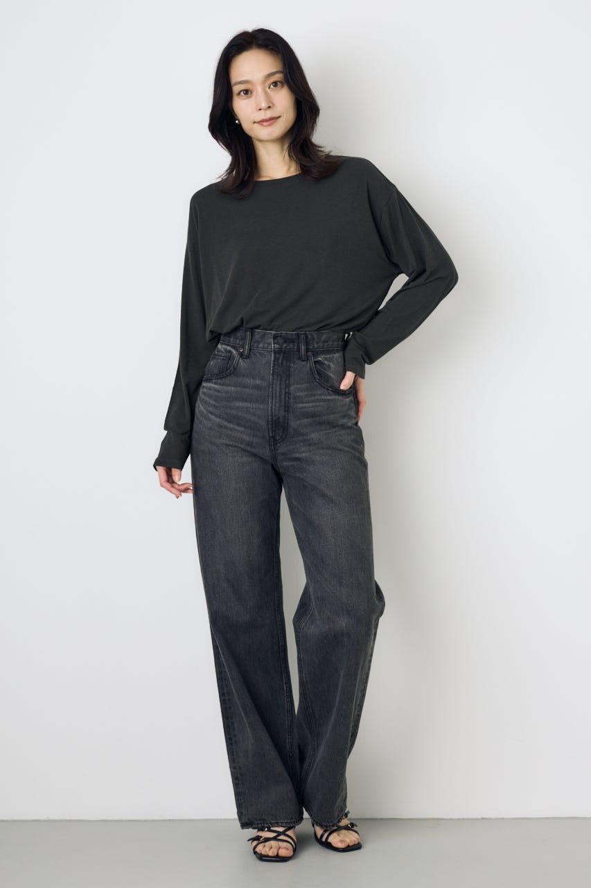 シアーカットトップス L/BLK FREE