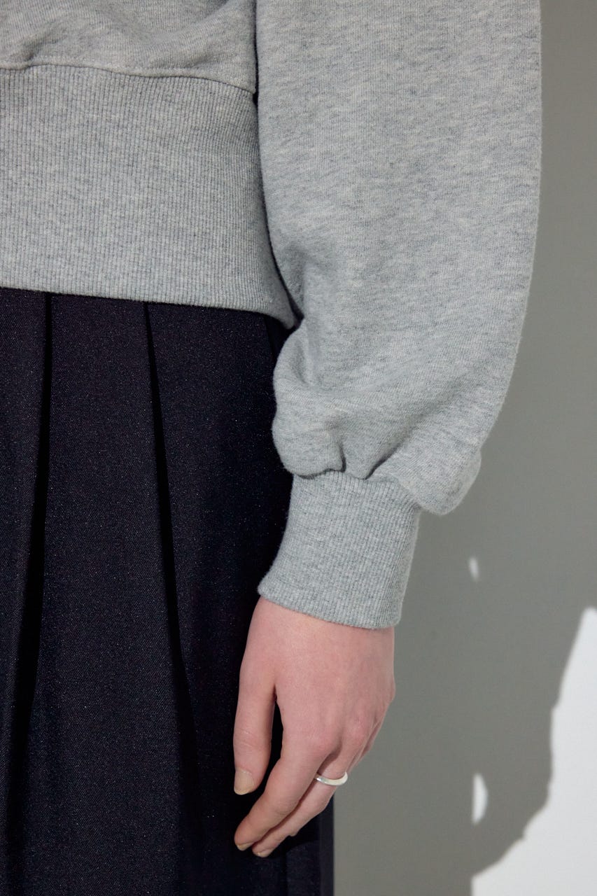 バイカラーレースクルーネックスウェット T.GRY FREE