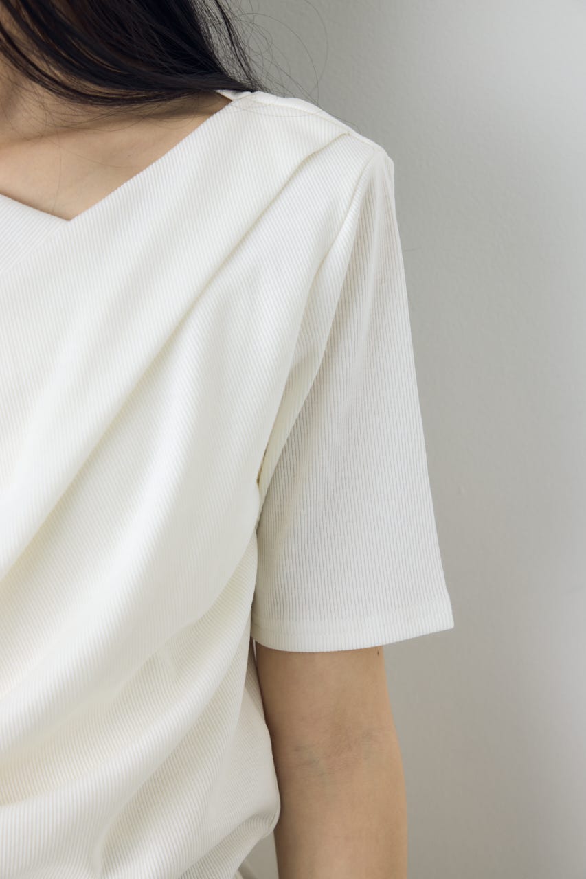 【接触冷感】ドレープ5分袖トップス O/WHT M