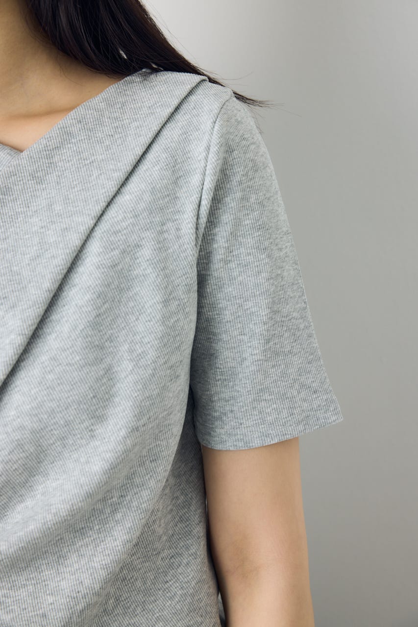【接触冷感】ドレープ5分袖トップス T.GRY M