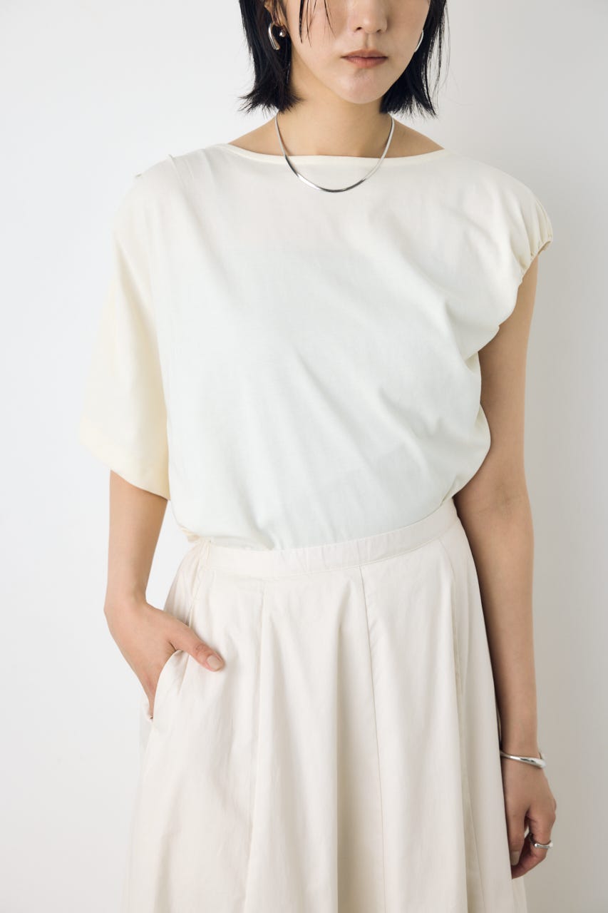【接触冷感】アシンメトリードレープトップス O/WHT FREE