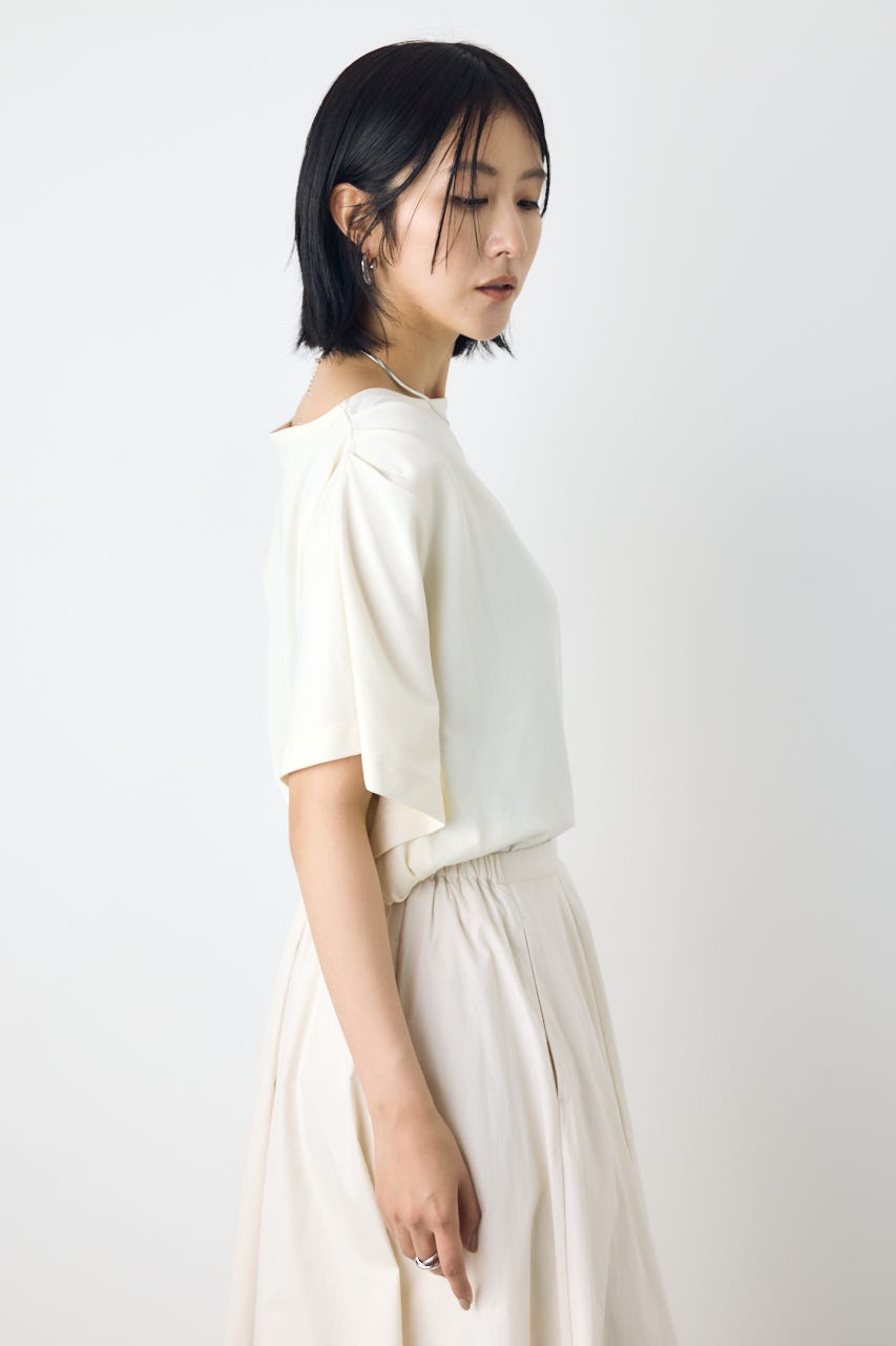 【接触冷感】アシンメトリードレープトップス O/WHT FREE
