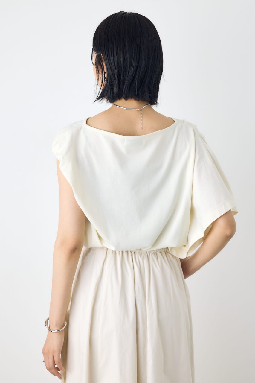【接触冷感】アシンメトリードレープトップス O/WHT FREE
