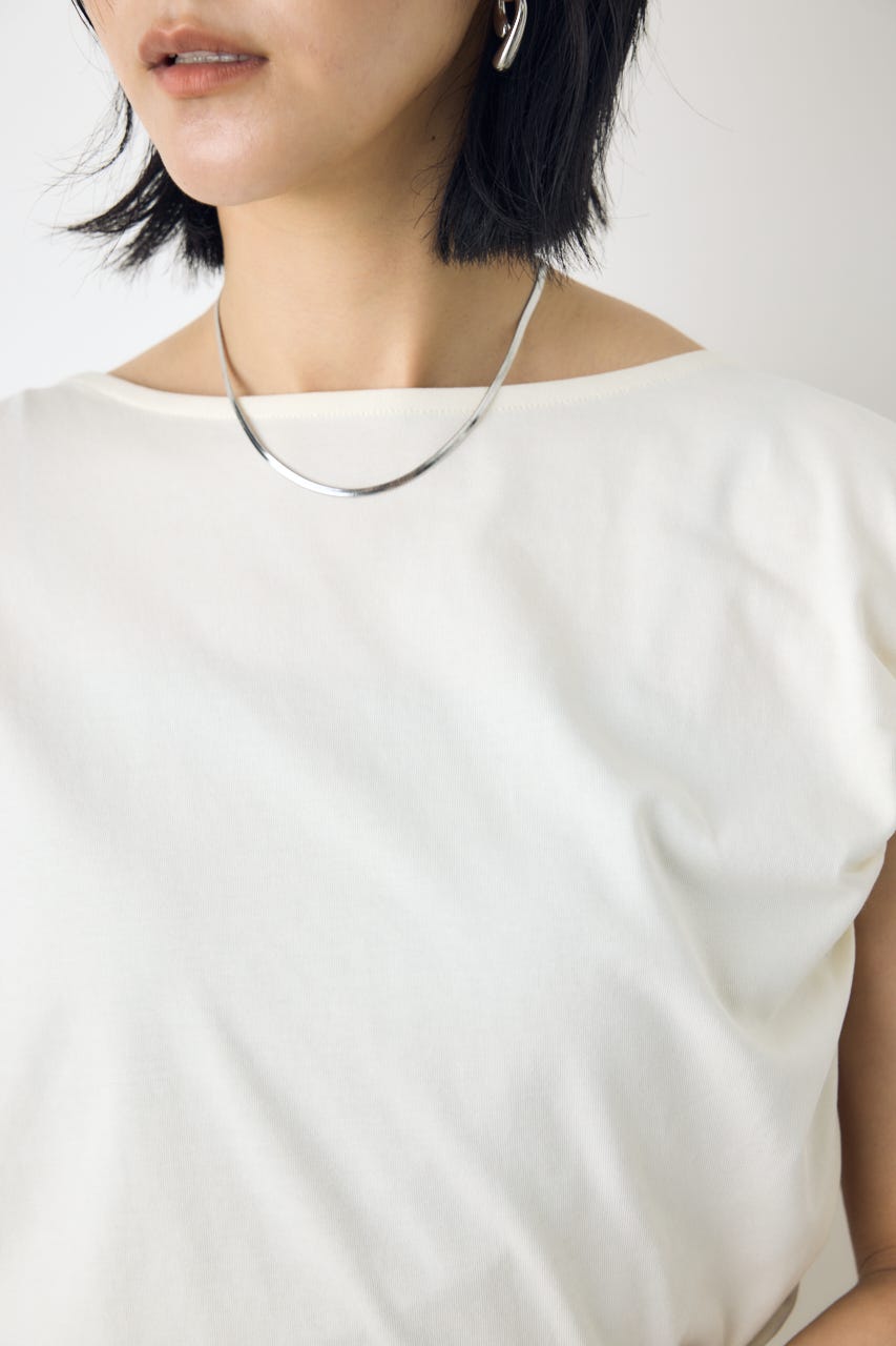 【接触冷感】アシンメトリードレープトップス O/WHT FREE