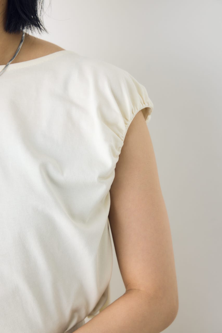 【接触冷感】アシンメトリードレープトップス O/WHT FREE