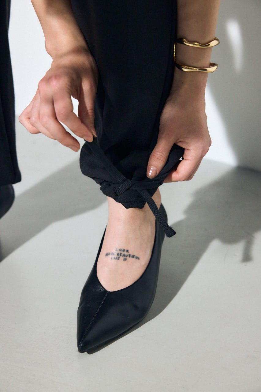 ダンボールカーブワイドパンツ BLK M