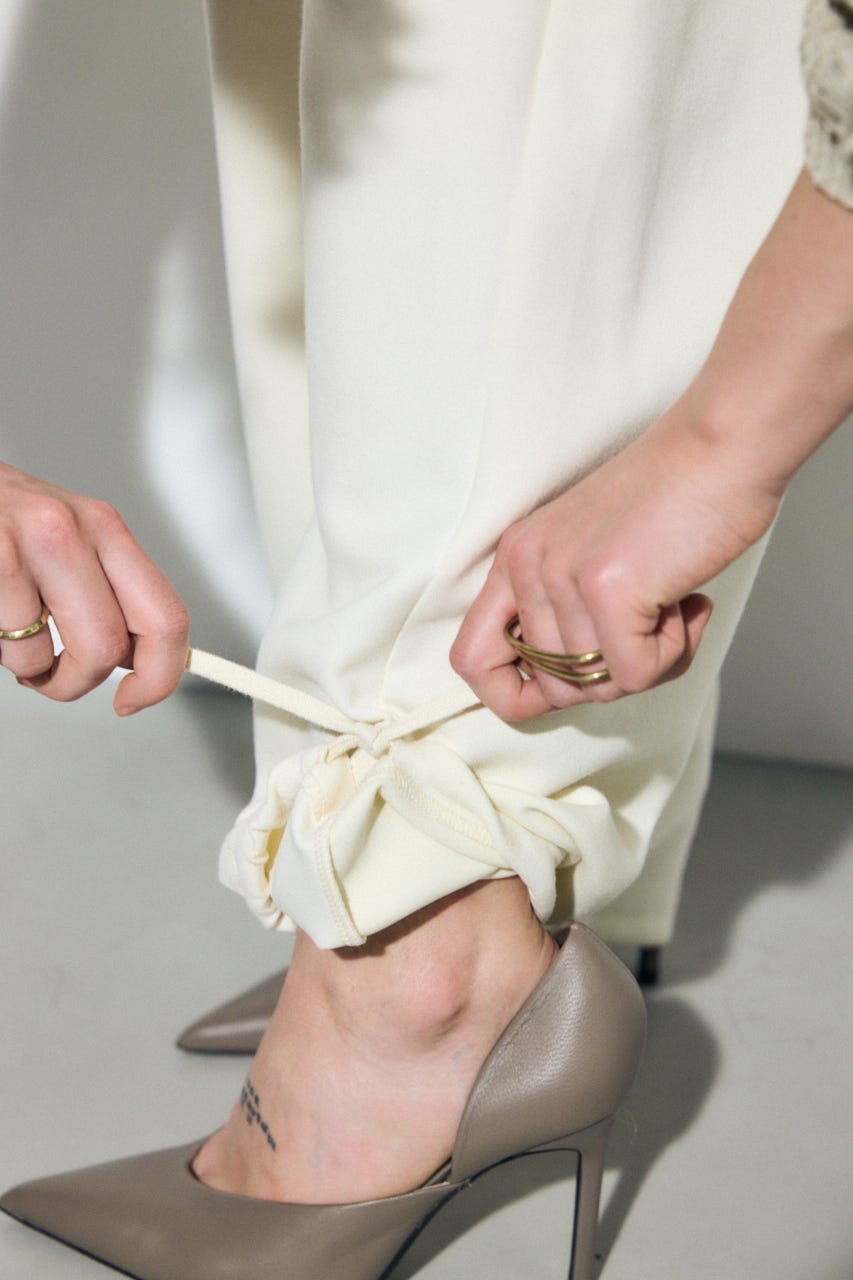 ダンボールカーブワイドパンツ O/WHT M