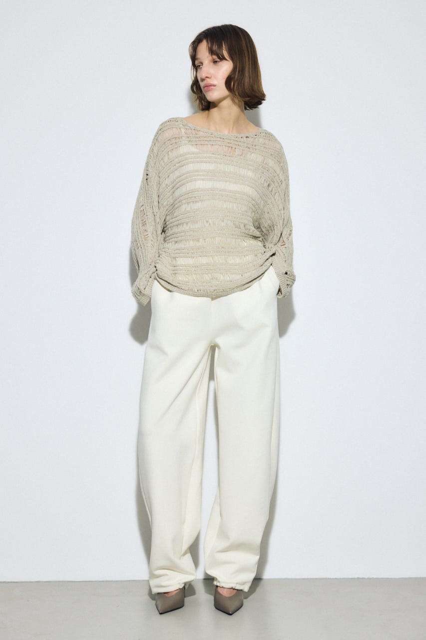 ダンボールカーブワイドパンツ O/WHT M