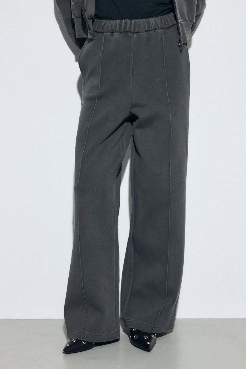 ピグメントピンタックワイドパンツ L/BLK M