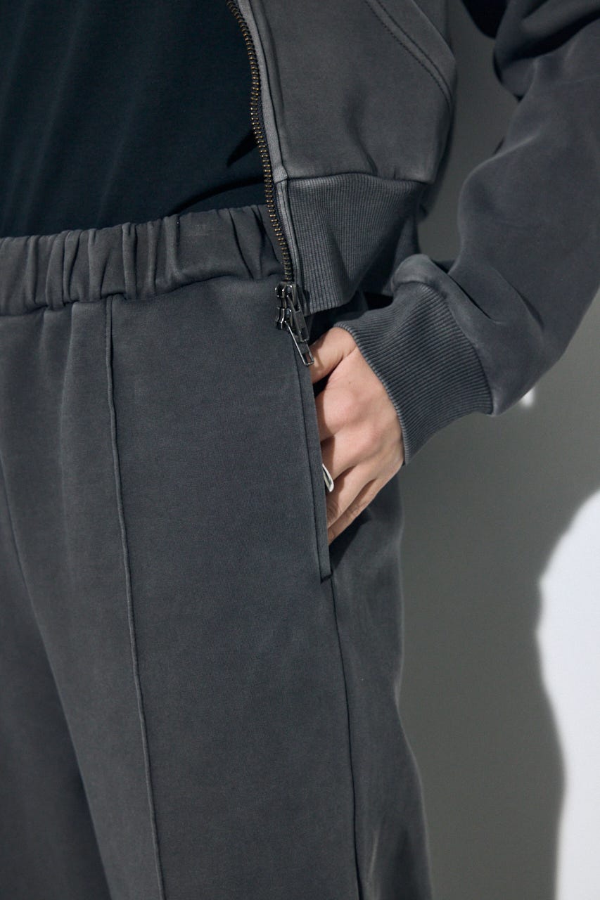 ピグメントピンタックワイドパンツ L/BLK M