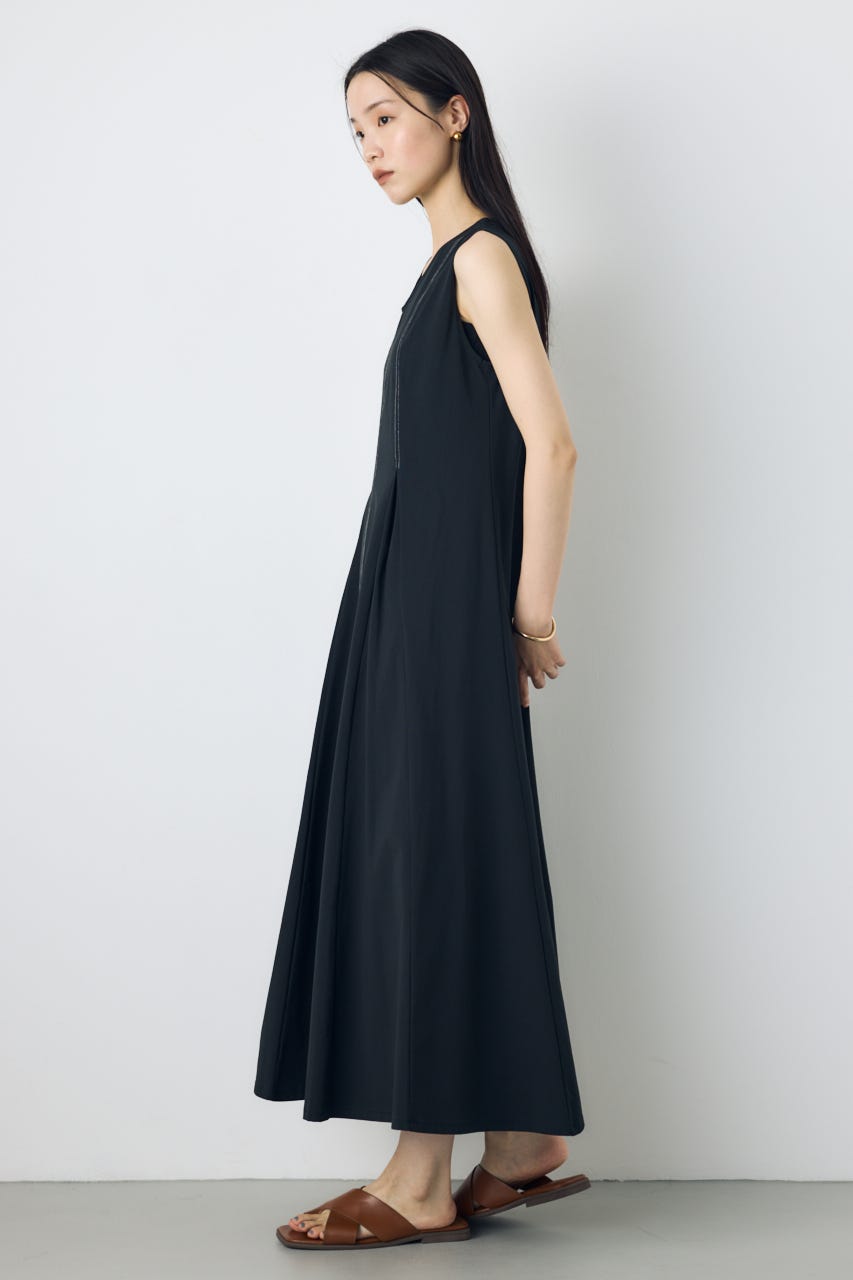 ステッチフレアカットワンピース BLK M