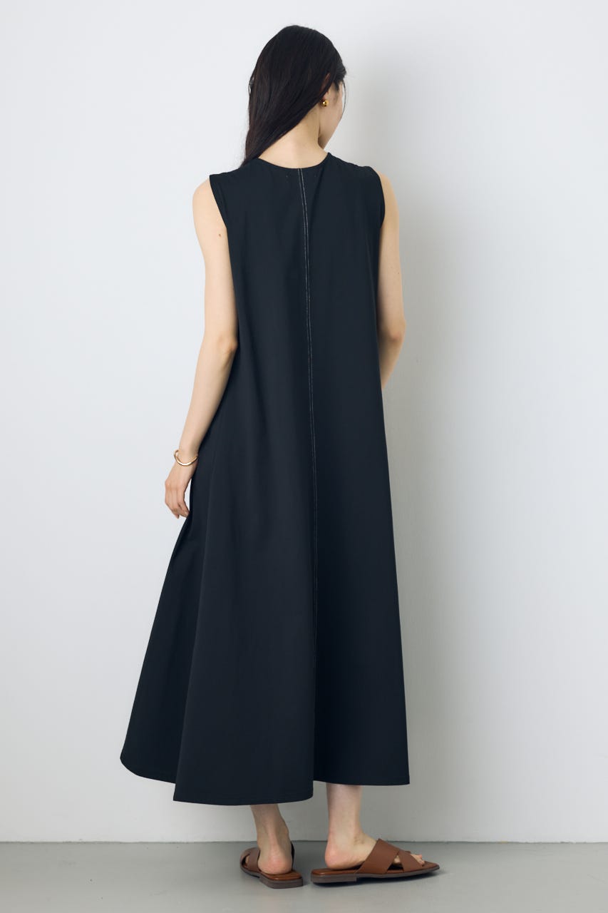 ステッチフレアカットワンピース BLK M