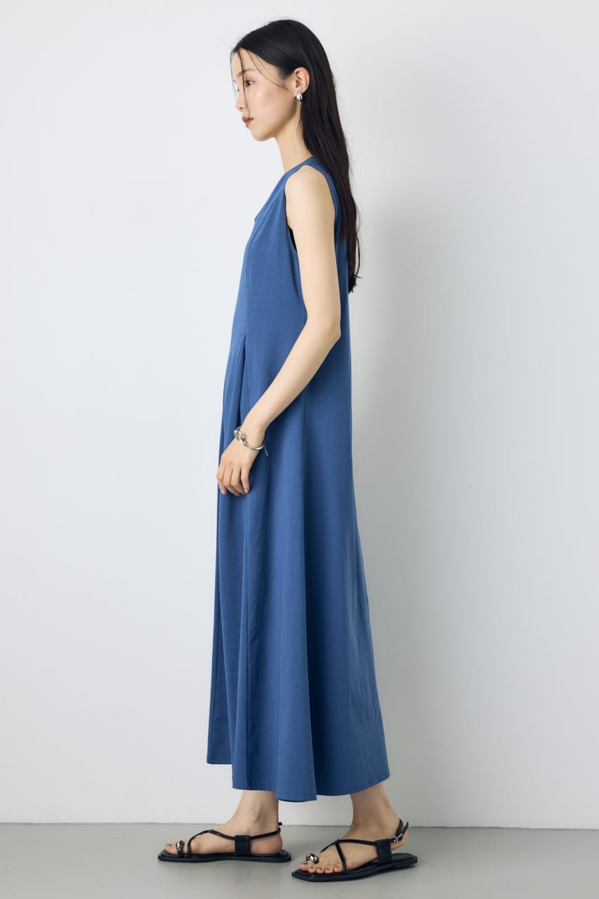 ステッチフレアカットワンピース BLU S