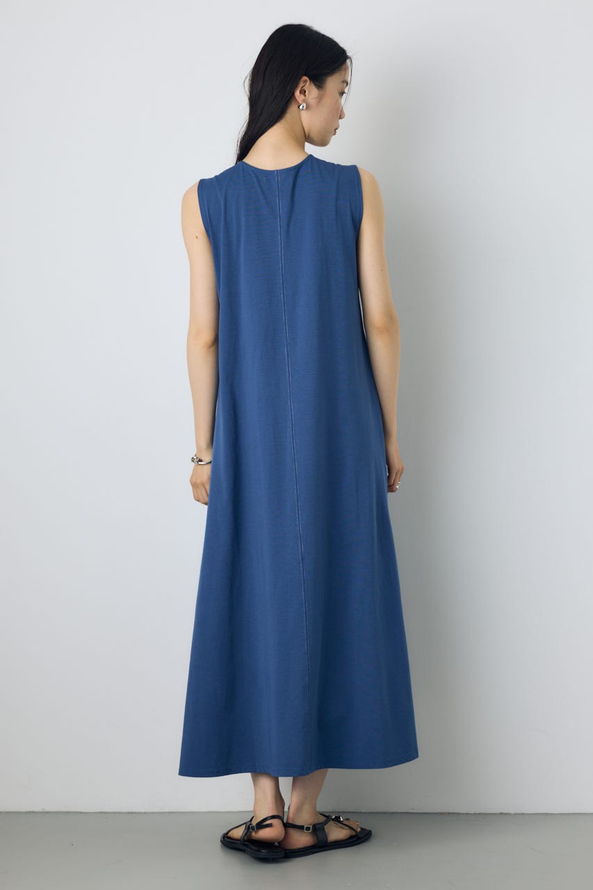 ステッチフレアカットワンピース BLU S