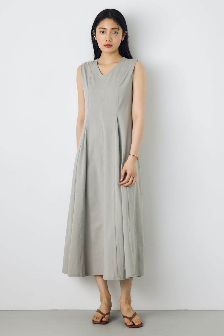 ステッチフレアカットワンピース L/GRY M
