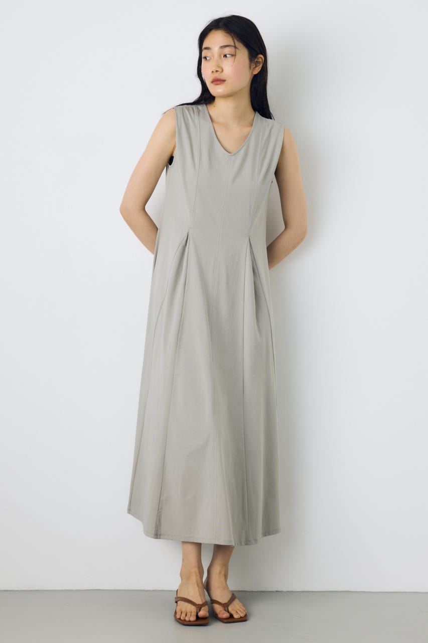 ステッチフレアカットワンピース L/GRY M
