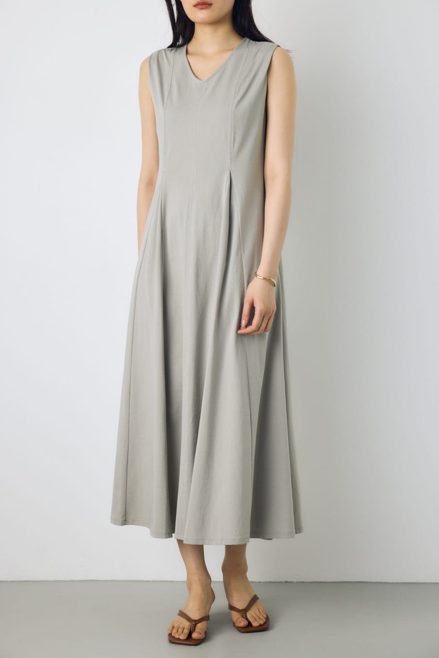 ステッチフレアカットワンピース L/GRY M