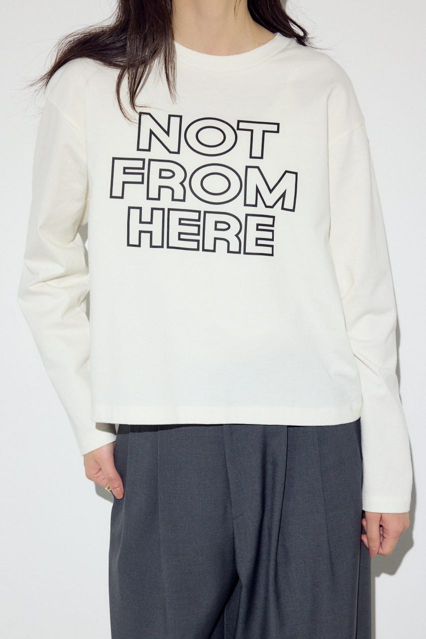 NOT FROMロゴロングTシャツ O/WHT S