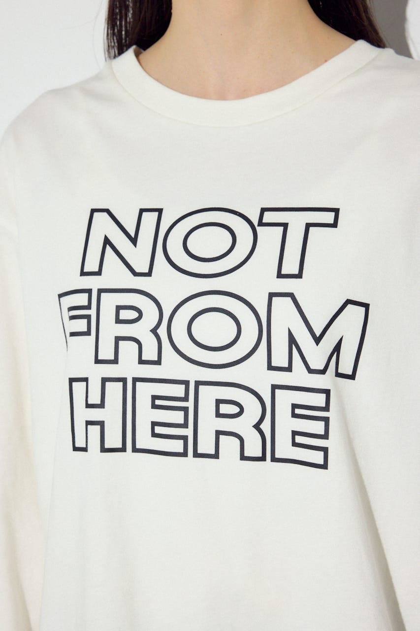 NOT FROMロゴロングTシャツ O/WHT S