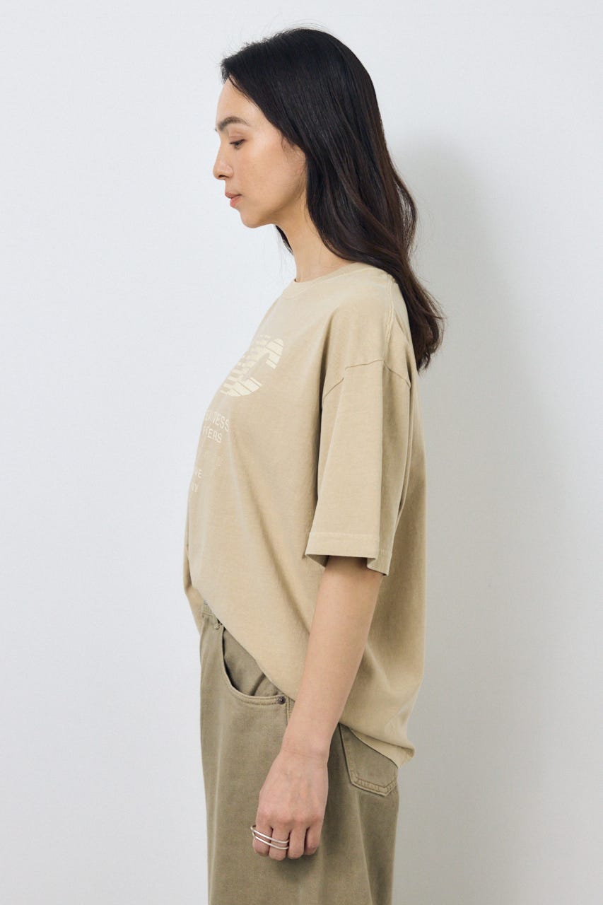 NACピグメントプリントTシャツ BEG FREE