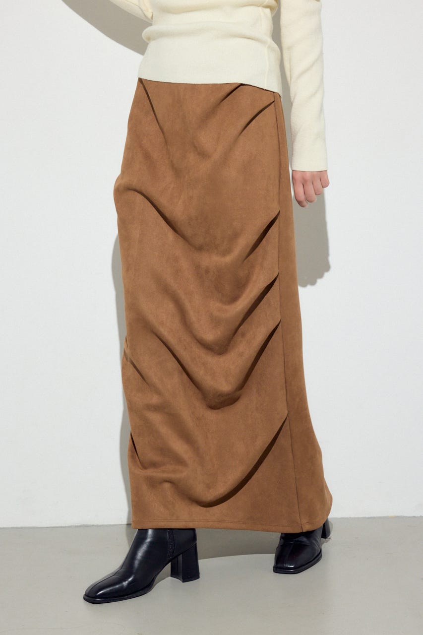 フェイクスエードタックスカート BEG M