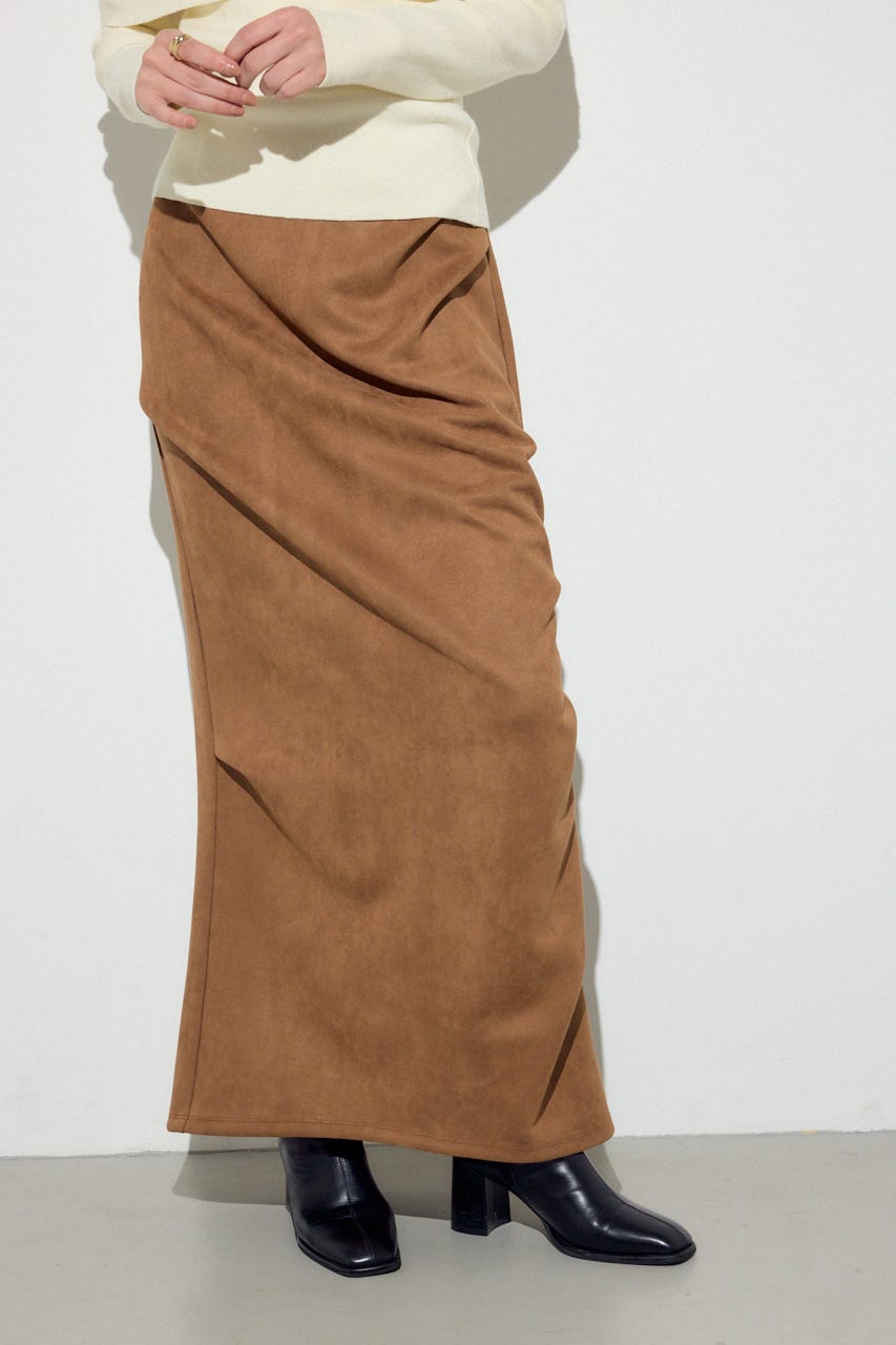 フェイクスエードタックスカート BEG M