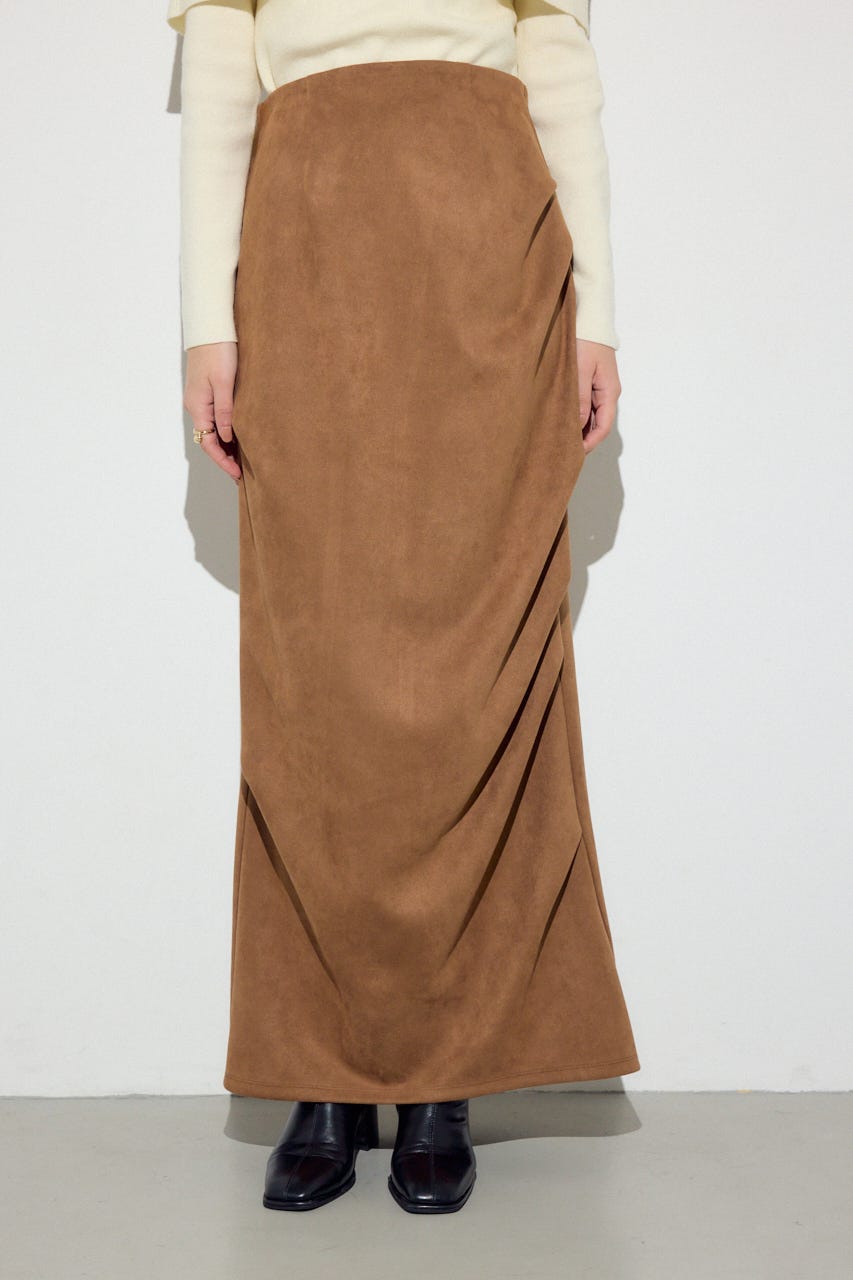 フェイクスエードタックスカート BEG M