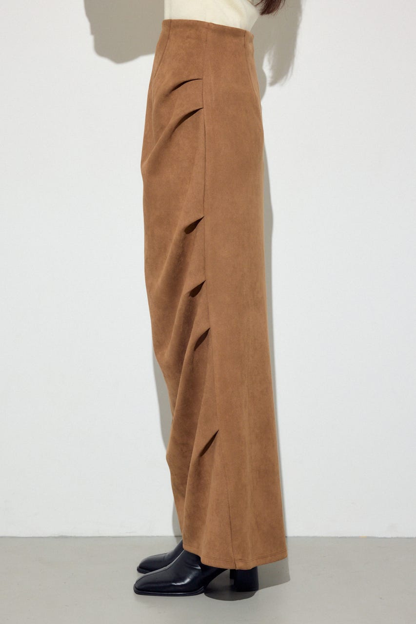 フェイクスエードタックスカート BEG M