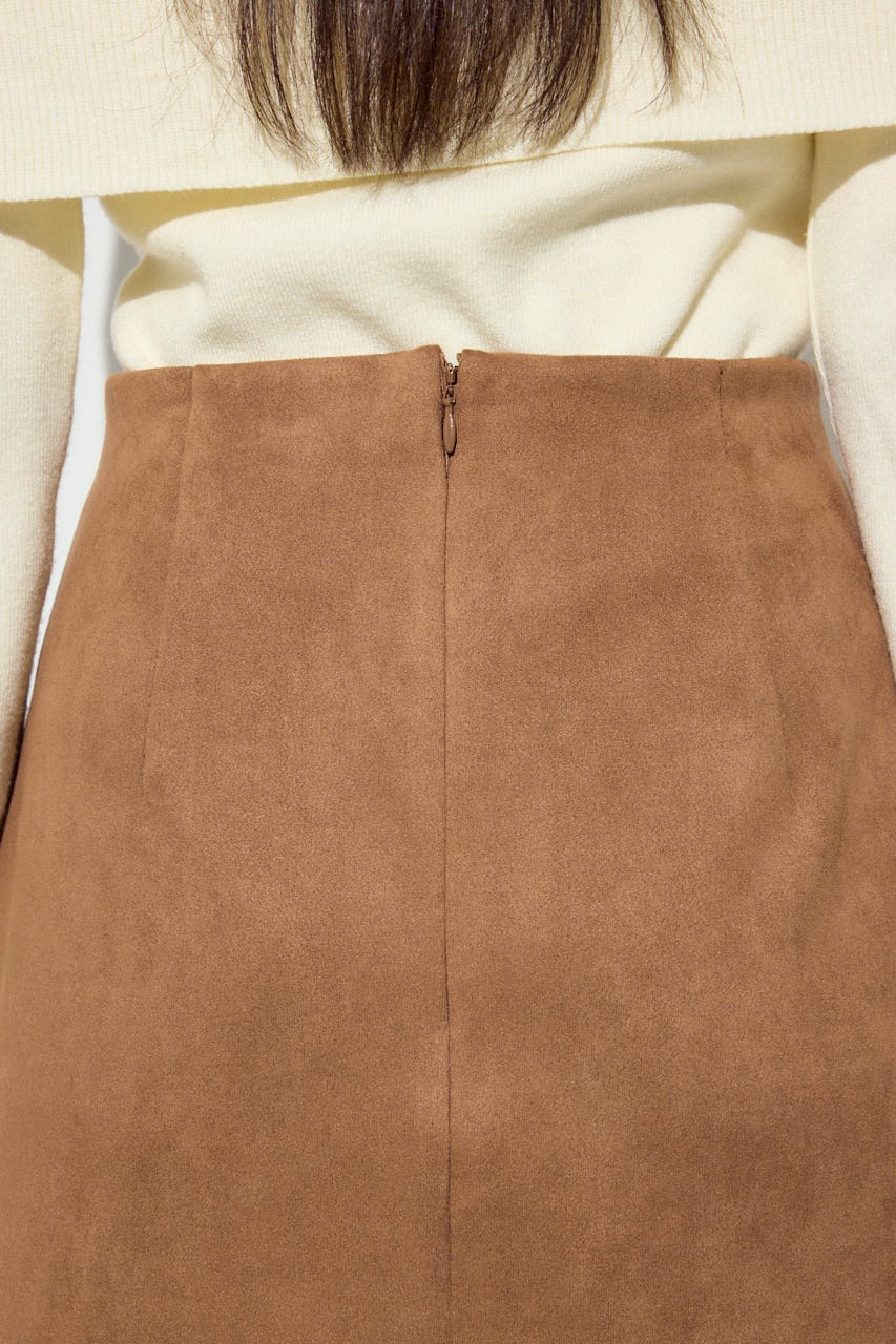 フェイクスエードタックスカート BEG M