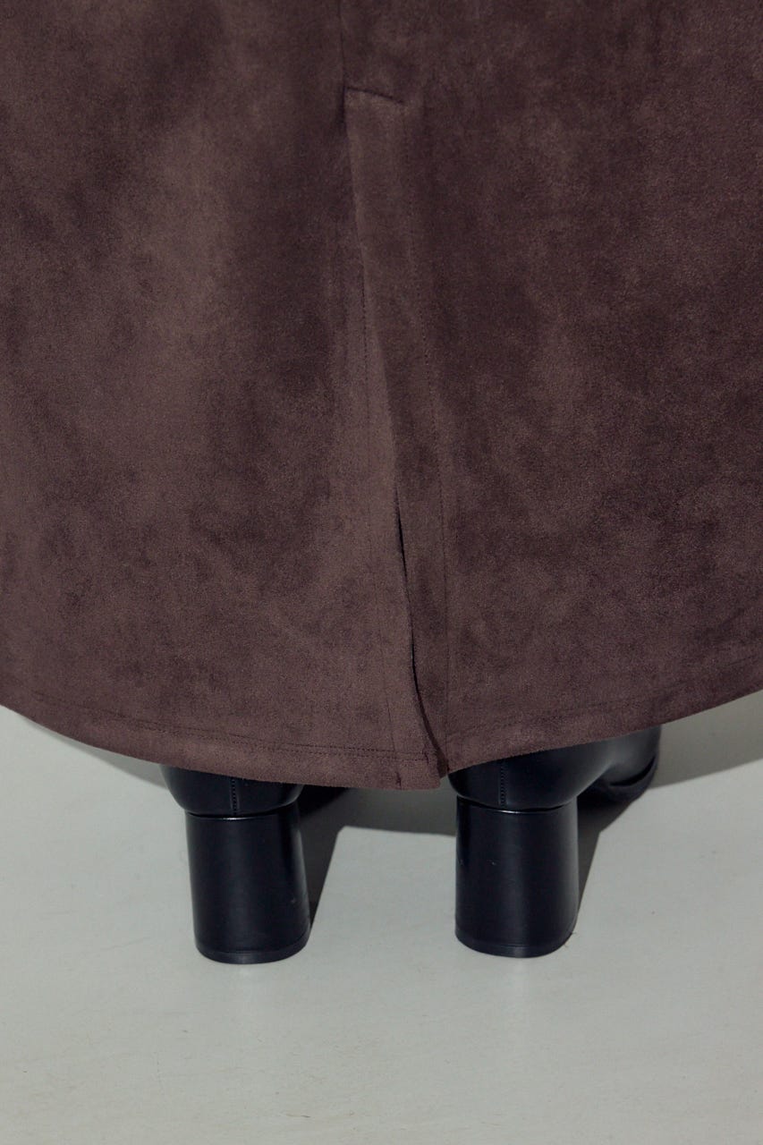 フェイクスエードタックスカート BRN S