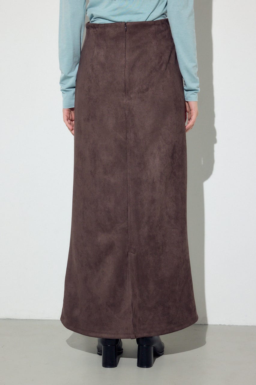 フェイクスエードタックスカート BRN S