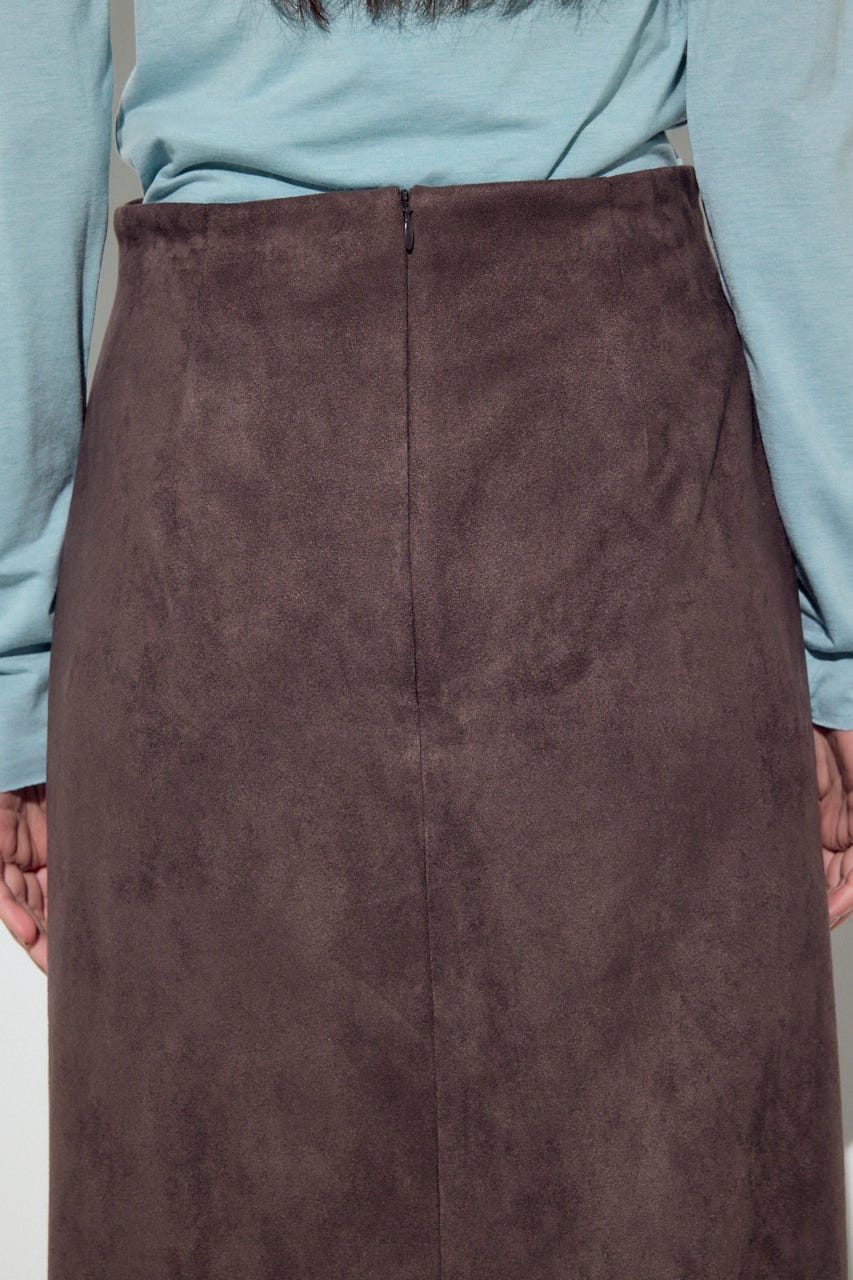 フェイクスエードタックスカート BRN S
