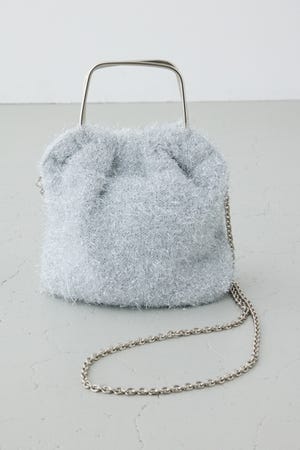 ラメシャギーメタルハンドルバッグ