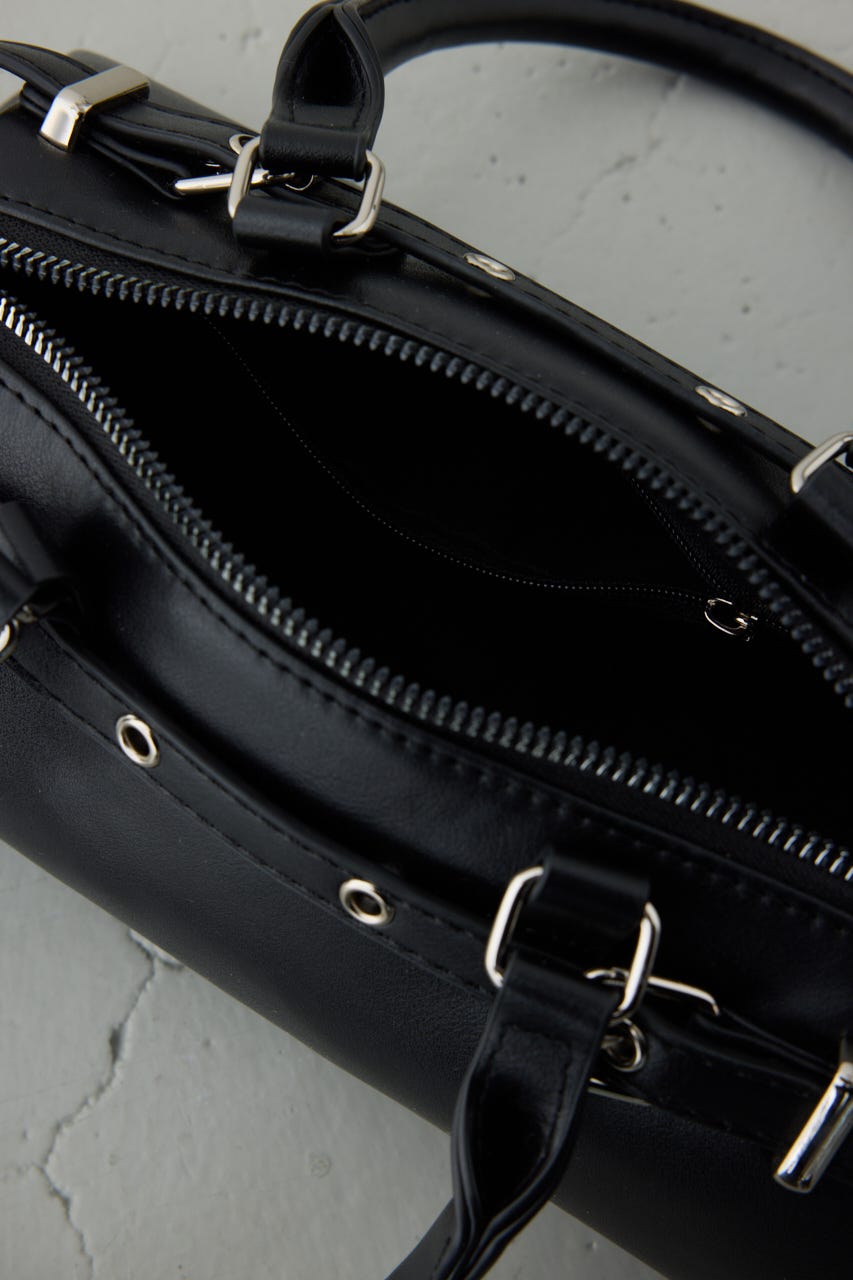 ベルトデザインレクタングルハンドバッグ BLK FREE