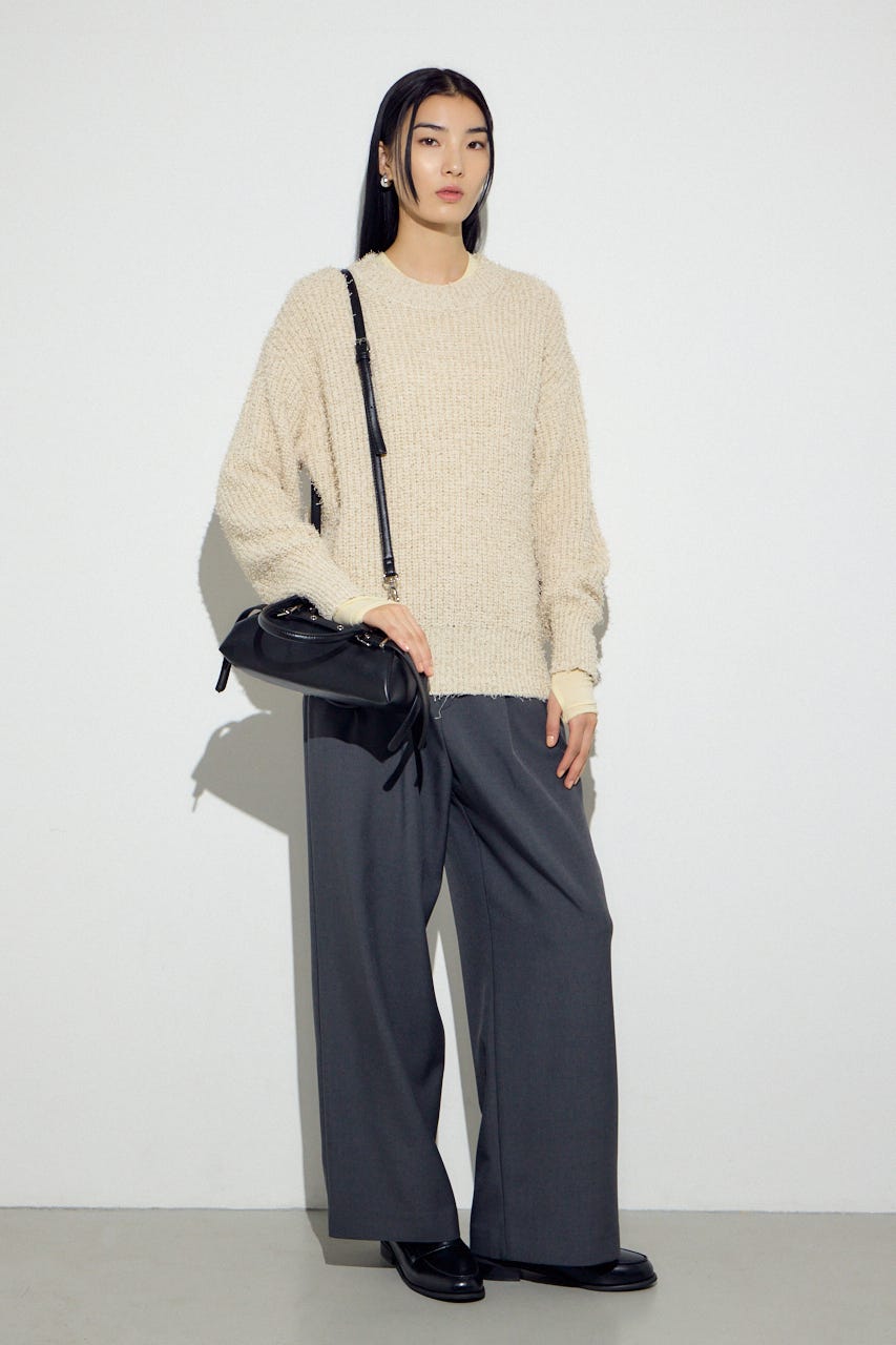 ベルトデザインレクタングルハンドバッグ BLK FREE