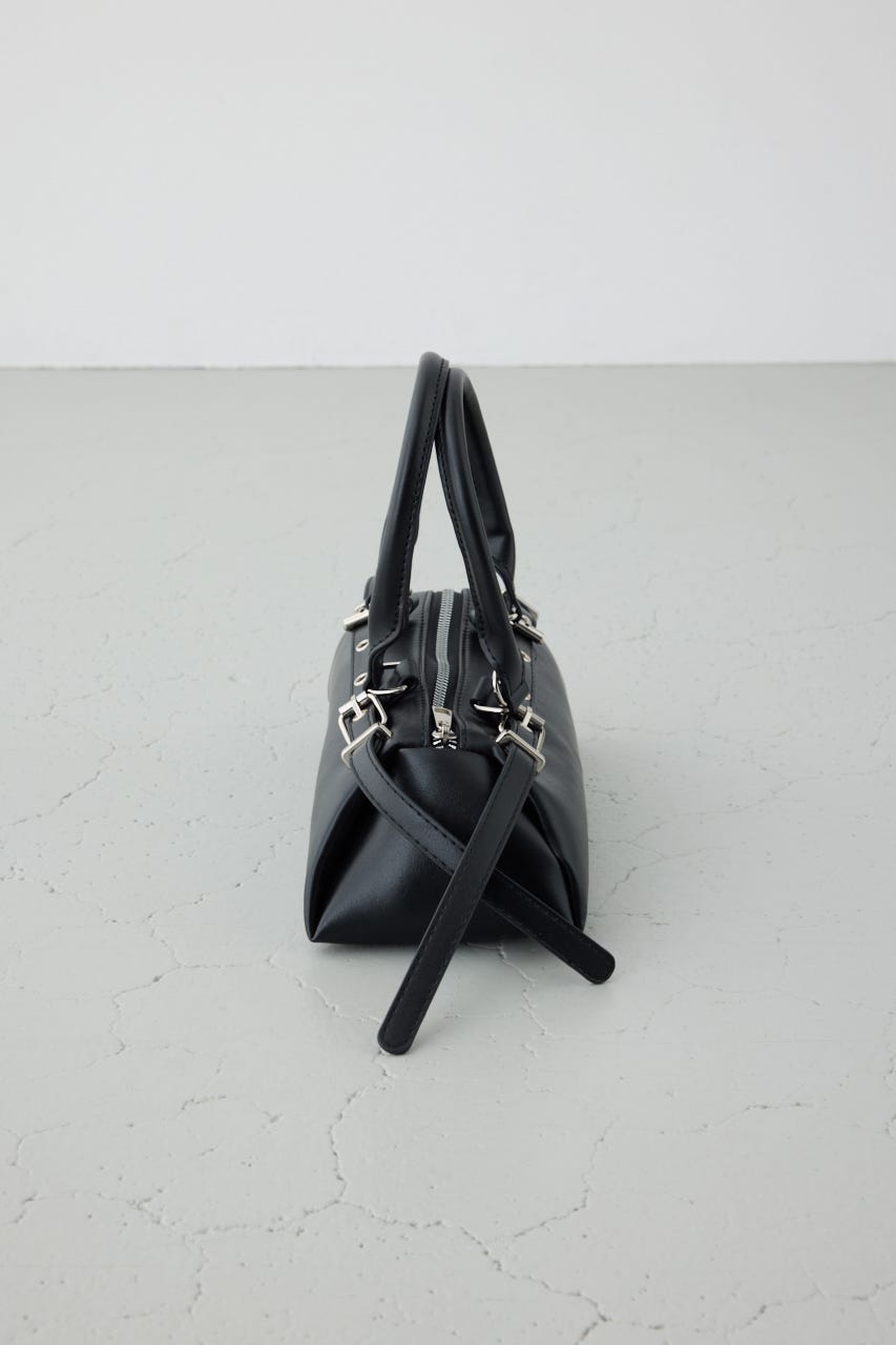 ベルトデザインレクタングルハンドバッグ BLK FREE