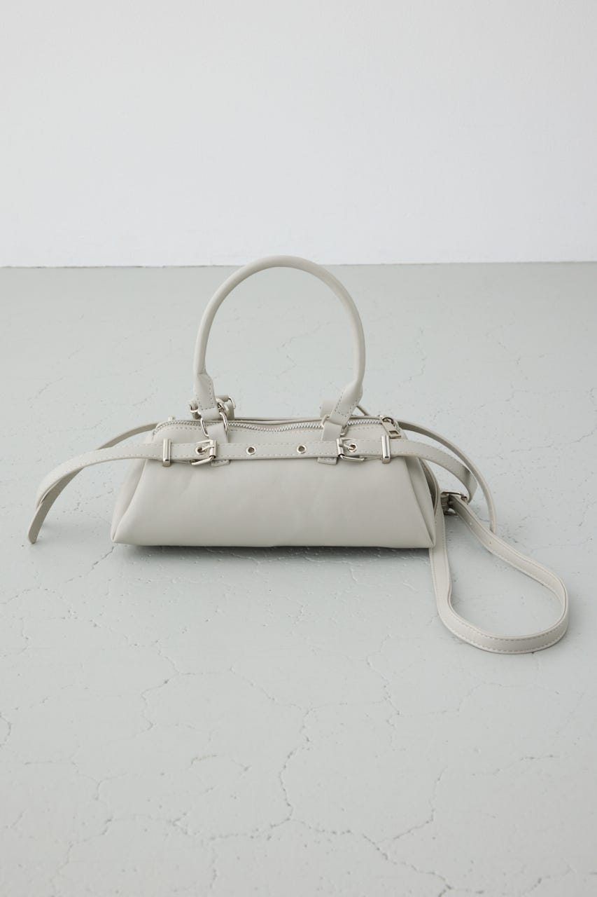 ベルトデザインレクタングルハンドバッグ GREIGE FREE