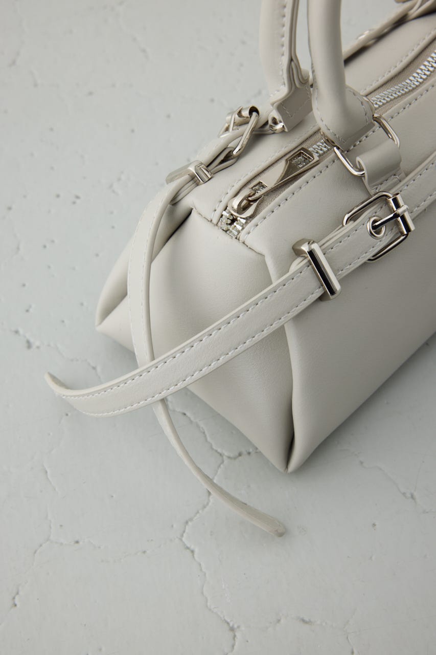 ベルトデザインレクタングルハンドバッグ GREIGE FREE